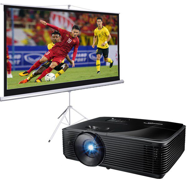 combo máy chiếu Optoma PS346 và màn di động 100 inch